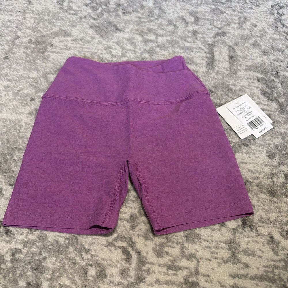 Beyond Yoga Spacedye™ No Front Seam 5” Biker Short Fun Fuchsia Heather XS